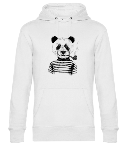 Hipster Panda - Sweat à capuche premium Unisexe - Blanc - Devant