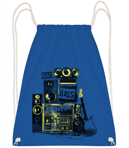 Beat Bass And Guitar - Sac à dos Drawstring - Bleu royal - Vorn