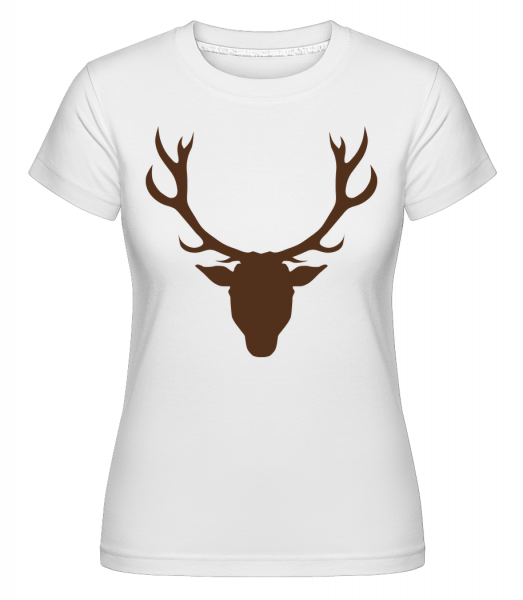Cerf - Marron -  T-shirt Shirtinator femme - Blanc - Vorn
