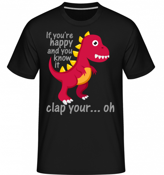 T-Rex Clap You Hands -  T-Shirt Shirtinator homme - Noir - Vorn