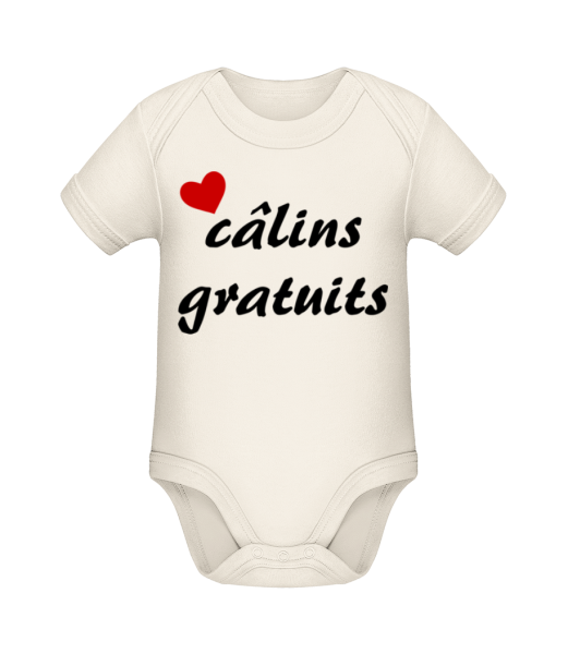 Câlins Gratuits - Body manches courtes bio - Crème - Devant