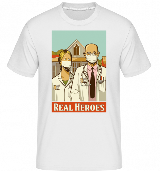 Real Heroes -  T-Shirt Shirtinator homme - Blanc - Vorn