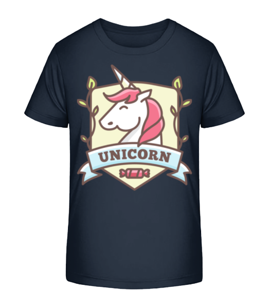 Unicorn Emblem - T-shirt bio Enfant Stanley Stella - Bleu marine - Devant