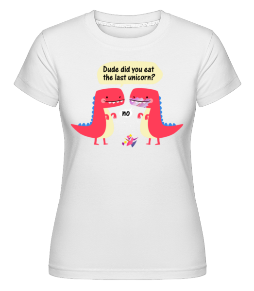 Last Unicorn And Dinosaurs -  T-shirt Shirtinator femme - Blanc - Devant