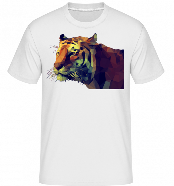 Tigre Polygone -  T-Shirt Shirtinator homme - Blanc - Vorn