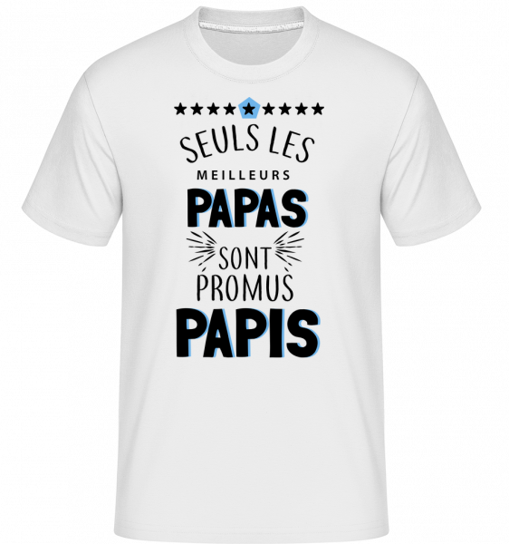 Les Meilleurs Papas Sont Papi -  T-Shirt Shirtinator homme - Blanc - Vorn
