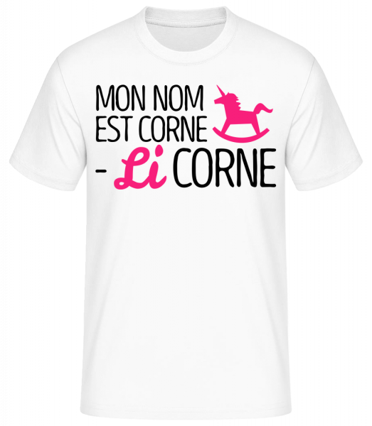 Mon Nom Est Corne, Li Corne - T-shirt standard Homme - Blanc - Vorn