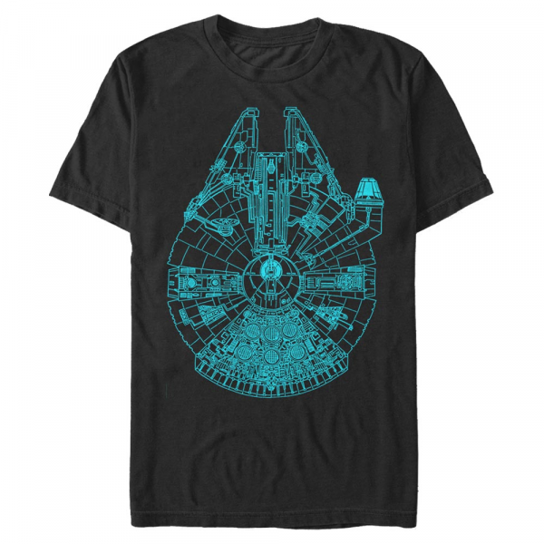 Star Wars - Millennium Falcon Blue Falcon - Homme T-shirt - Noir - Devant