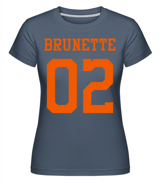 Brunette 02 -  T-shirt Shirtinator femme - Bleu denim - Vorn