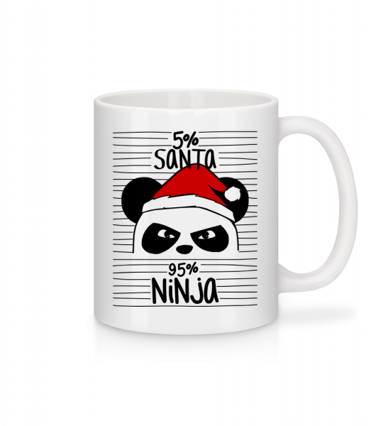 Santa Ninja Panda - Mug en céramique blanc - Blanc - Vorn