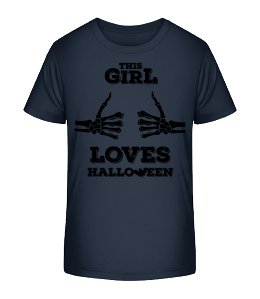 This Girl Loves Halloween - T-shirt bio Enfant Stanley Stella - Bleu marine - Devant