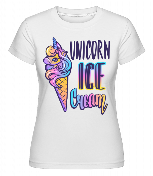 Unicorn Ice Cream -  T-shirt Shirtinator femme - Blanc - Vorn