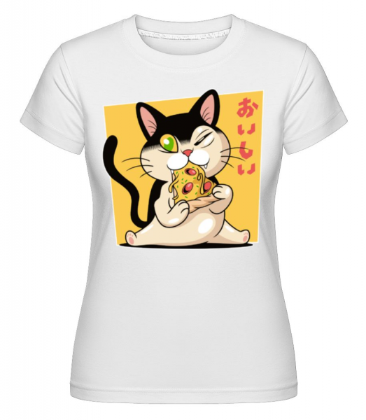 Pizza Cat -  T-shirt Shirtinator femme - Blanc - Devant