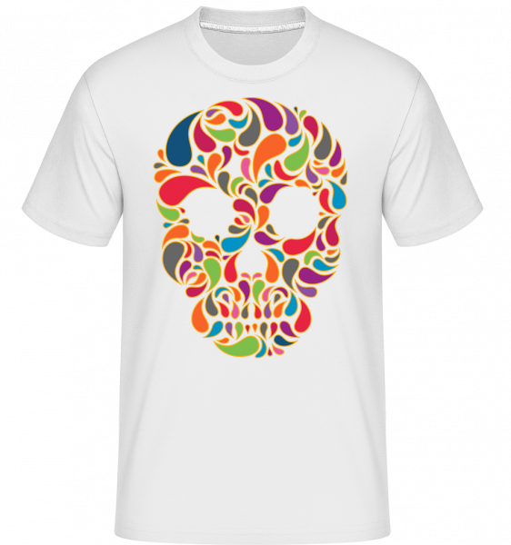 Colorful Skull -  T-Shirt Shirtinator homme - Blanc - Vorn