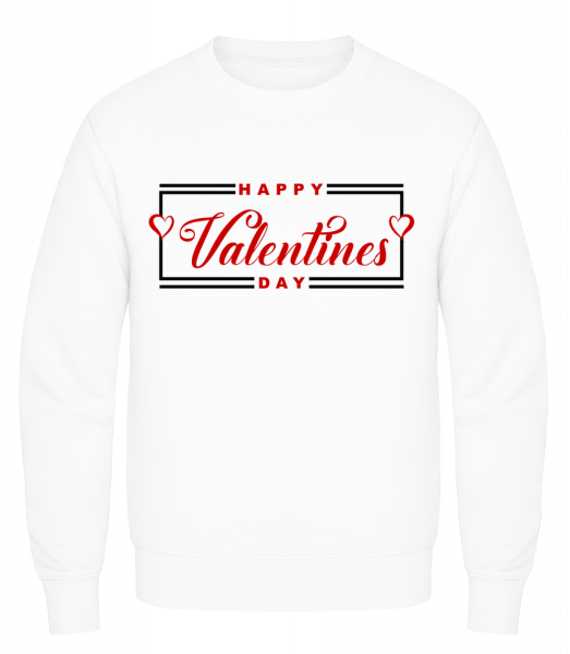 Happy Valentines Day - Sweatshirt Homme AWDis - Blanc - Vorn