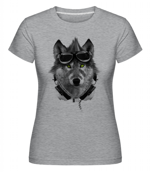 Motard Loup -  T-shirt Shirtinator femme - Gris bruyère - Vorn