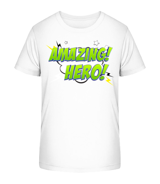 Amazing Hero Icon - T-shirt bio Enfant Stanley Stella - Blanc - Devant
