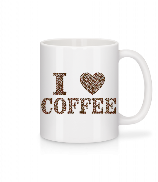 I Love Coffee - Mug en céramique blanc - Blanc - Vorn