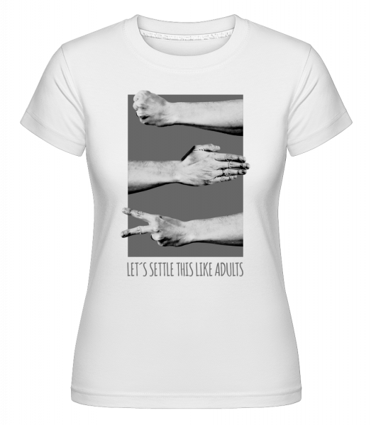 Let's Settle This Like Adults -  T-shirt Shirtinator femme - Blanc - Vorn