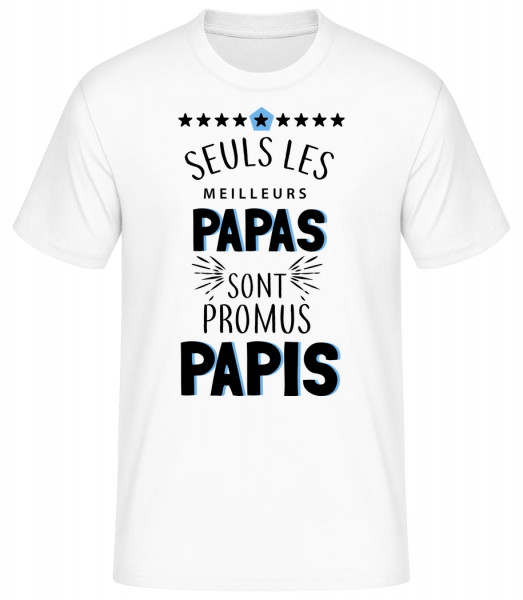 Les Meilleurs Papas Sont Papi - T-shirt standard Homme - Blanc - Vorn