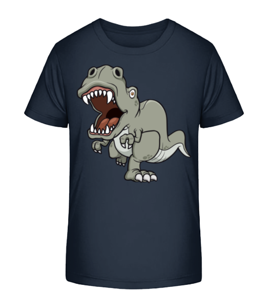 Dinosaur Comic Grey - T-shirt bio Enfant Stanley Stella - Bleu marine - Devant