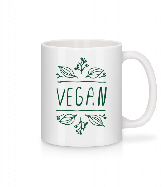 Signe Végétalien - Mug en céramique blanc - Blanc - Vorn