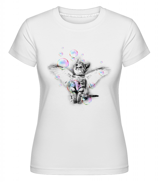Chat Bulle De Savon -  T-shirt Shirtinator femme - Blanc - Vorn