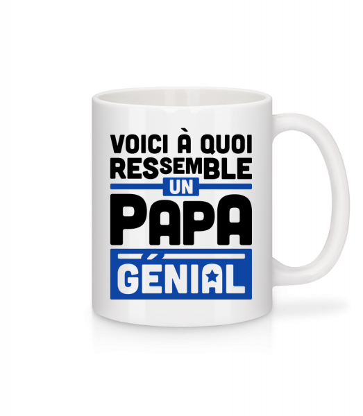 Papa Génial - Mug en céramique blanc - Blanc - Vorn