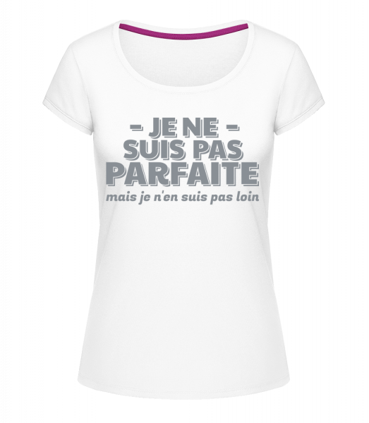 Je Ne Suis Pas Parfaite - T-shirt à col rond Megan - Blanc - Vorn