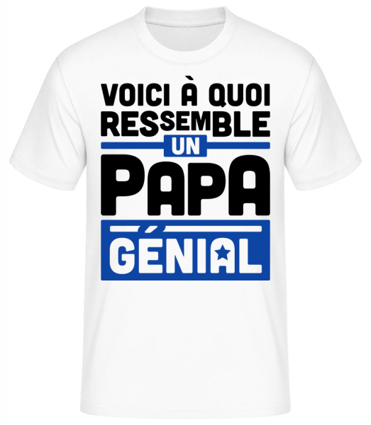 Papa Génial - T-shirt standard Homme - Blanc - Vorn