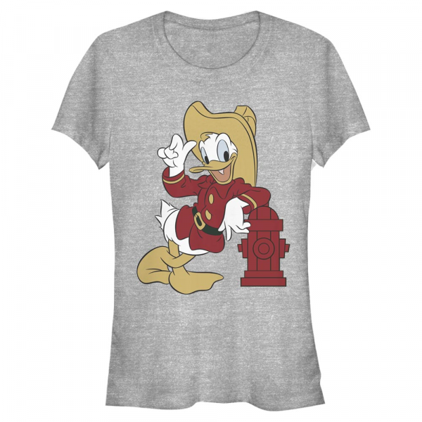 Disney - Mickey Mouse - Donald Duck Firefighting Donald - Femme T-shirt - Gris chiné - Devant