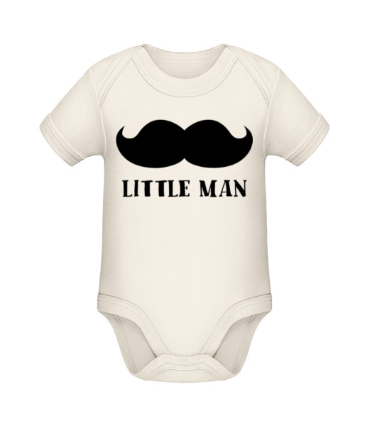 Little Man Mustache - Body manches courtes bio - Crème - Devant