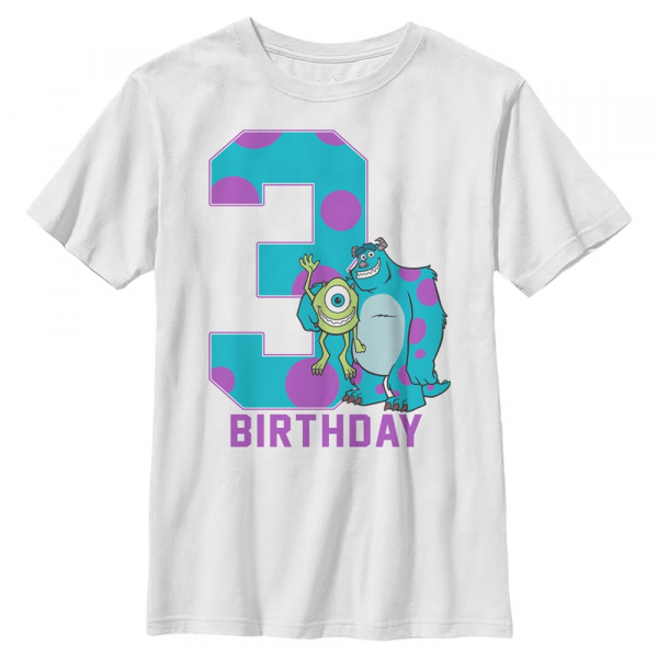 Pixar - Monstres - Skupina Birthday Monster - Enfant T-shirt - Blanc - Devant