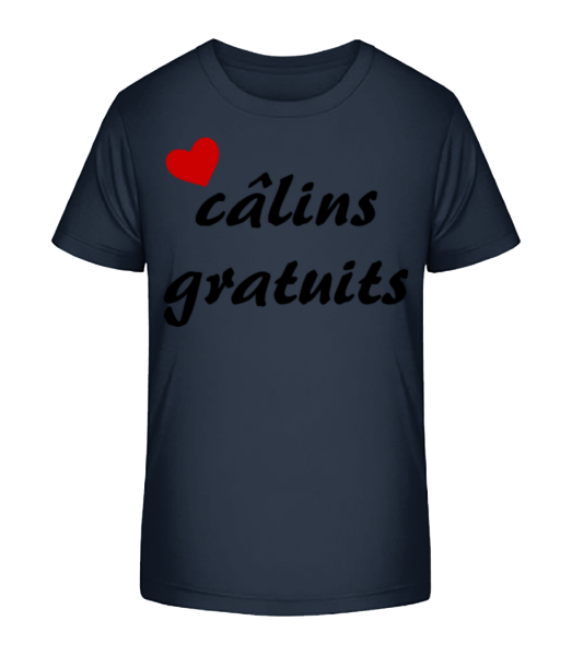 Câlins Gratuits - T-shirt bio Enfant Stanley Stella - Bleu marine - Devant