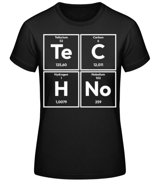 Techno Periodic Table - T-shirt standard Femme - Noir - Devant