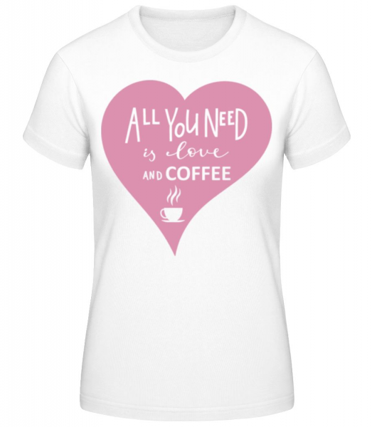 Love And Coffee - T-shirt standard Femme - Blanc - Devant