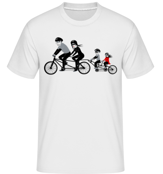 Famille En Bicyclette -  T-Shirt Shirtinator homme - Blanc - Devant
