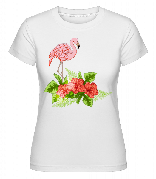 Flamingo In Paradise -  T-shirt Shirtinator femme - Blanc - Vorn