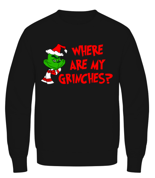Where Are My Grinches - Sweatshirt Homme - Noir - Devant