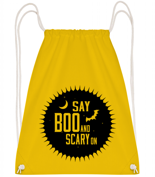 Say Boo And Scary On - Sac à dos Drawstring - Jaune - Vorn