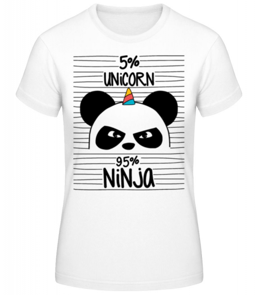 5% Unicorn 95% Ninja - T-shirt standard Femme - Blanc - Devant
