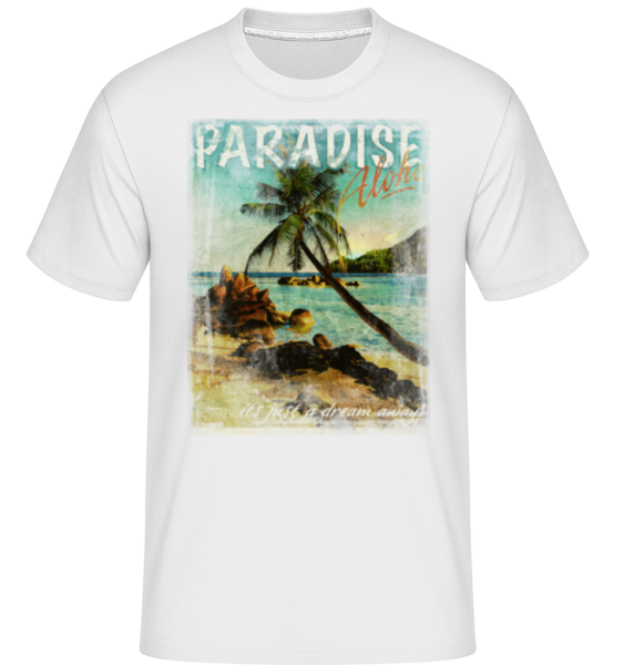 Paradise Aloha -  T-Shirt Shirtinator homme - Blanc - Devant