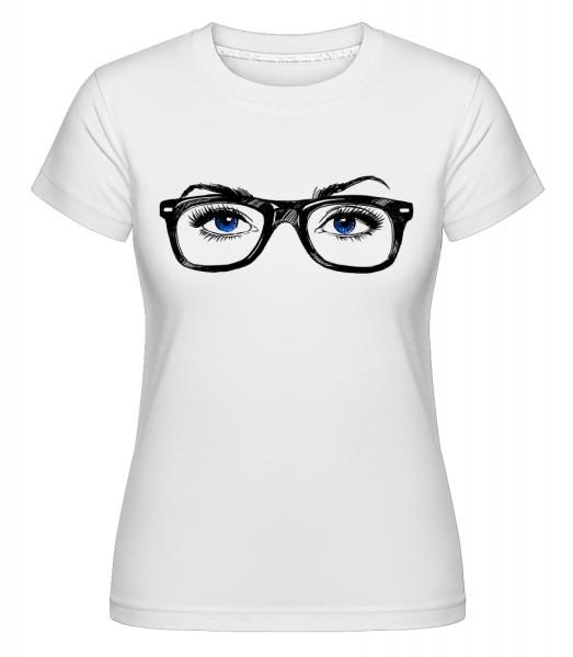Hipster Yeux Bleu -  T-shirt Shirtinator femme - Blanc - Vorn