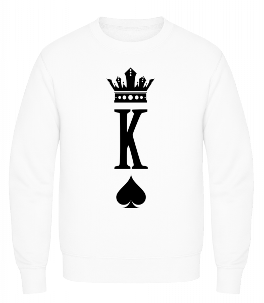 Poker King - Sweatshirt Homme AWDis - Blanc - Vorn