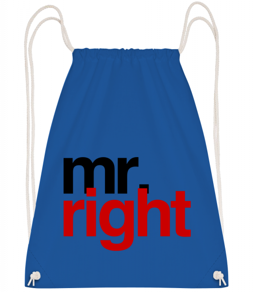 Mr. Right Logo - Sac à dos Drawstring - Bleu royal - Vorn