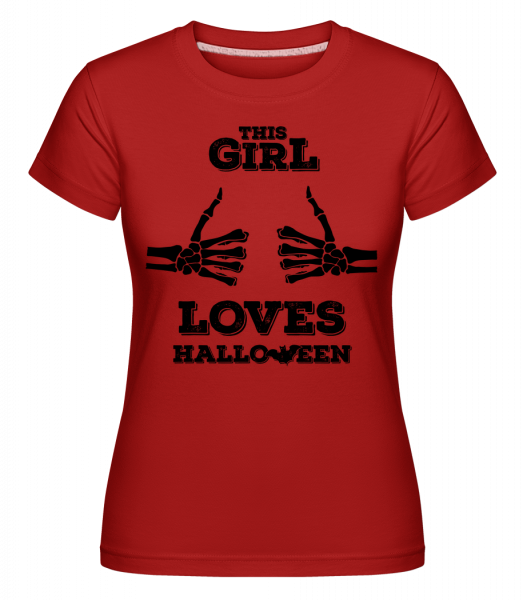This Girl Loves Halloween -  T-shirt Shirtinator femme - Rouge - Vorn