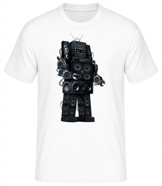 Robot Ghetto Blaster - T-shirt standard Homme - Blanc - Vorn