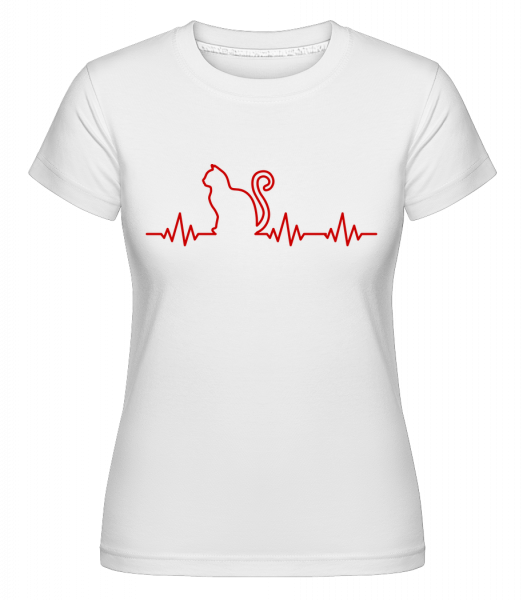 Pulsation Chat -  T-shirt Shirtinator femme - Blanc - Vorn