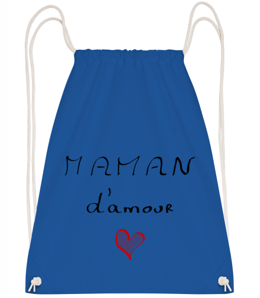Maman D'Amour - Sac à dos Drawstring - Bleu royal - Vorn
