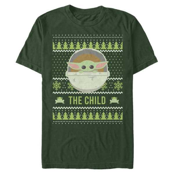 Star Wars - The Mandalorian - The Child The Cute Ugly Sweater - Christmas - Homme T-shirt - Vert bouteille - Devant